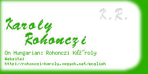 karoly rohonczi business card